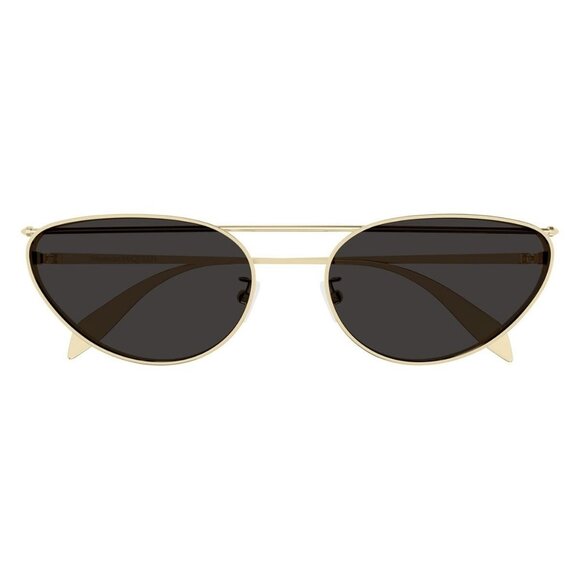 New ALEXANDER MCQUEEN Gold Cat Eye AM0424S 001 Sunglasses Women - Picture 2 of 3